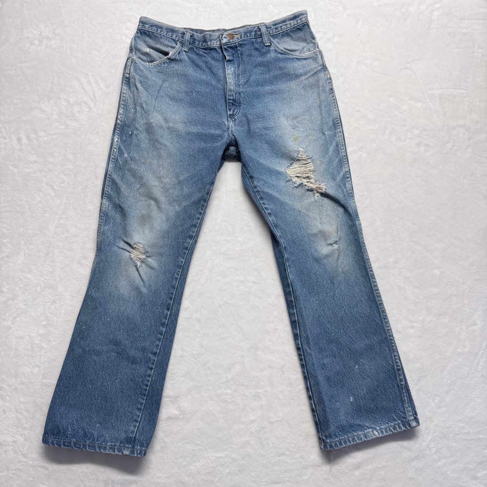 BUTTERFLY Jeans Mens 36x30‎ Blue Distressed Relaxed Fit Denim Work Pants